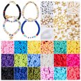 thumbnail image 1 of Bangcool Clay Beads Kit DIY Decorative Educational Flat Beads Set Bracelet Making Beads, 1 of 10