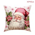 thumbnail image 1 of Funda de almohada navideña de 45 cm con dibujos de Papá Noel, muñeco de nieve y árbol de Navidad, funda de cojín decorativa para el hogar y la cama del coche, 1 of 5