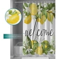 thumbnail image 6 of Welcome Summer Lemon Shower Curtain, Green Leaves Shower Curtain Set with Hooks, Spring Summer Waterproof Fabric Shower Curtains for Bathroom Decor, 72x72 Inch Bath Curtain, 6 of 6