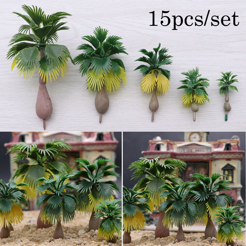 Plastic Palm Trees Model Beach Scenery Landscape Decor Layout Scale 1:100-1:300 