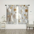 thumbnail image 4 of WNOOHIY White Gold Christmas Ornaments Pattern Light-filtering Curtains for Living Room Bedroom, Set of 2 Panels, 4 of 7