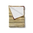 thumbnail image 2 of Birds Soft Flannel Fleece Throw Blanket, Cables and Animals Image on Vintage Paper Style Background Paint Stains Pattern Print, Cozy Plush for Indoor and Outdoor Use, 60" x 80", Mustard, by Ambesonne, 2 of 5