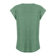 thumbnail image 5 of Femmes Tops Mode Solide Couleur Cap Manches V Cou Décontracté en Vrac Manches Courtes T-Shirt Top Armée Vert L, 5 of 5
