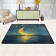 thumbnail image 2 of WOBOGO Moon Stars Oil Painting Pattern Carpet Non-Slip Rugs Soft Doormat 36×24in Living Dining Room Bedroom Decorative, 2 of 7