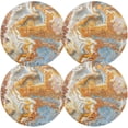 thumbnail image 3 of Rough Granite Stone Rock Round Place Mats Set of 6, Heat Stain Insulation Table Mats Non-Slip Grid Woven Placemats 15.4 Inch for Kitchen Dining Table Holiday, 3 of 7