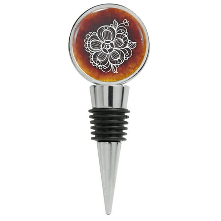 

Abstract Boho Illustration of a Flower Wine Stopper