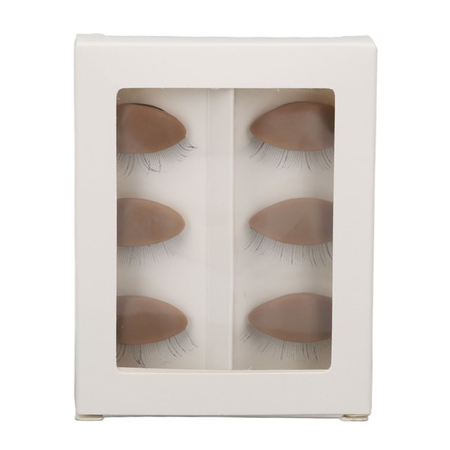 Párpados para cabeza de maniquí, 3 pares de párpados de repuesto, párpados de silicona de repuesto, párpados extraíbles con pestañas, resistentes y resistentes