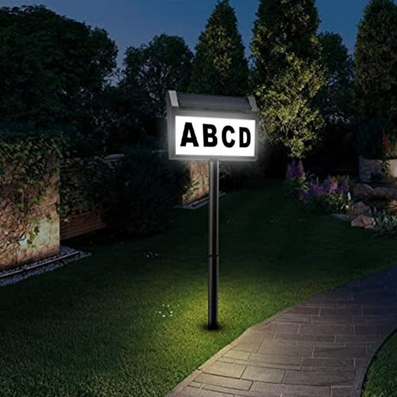 EGNMCR Solar House Number Sign Light Lighted Address Numbers Outdoor Solar Powered Illuminated LED Address Plaques For Outside Yard Street House Solar Light
