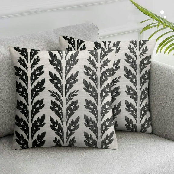 Acheng Boho Pillow Covers Set of 2 Bohemian Ethnic Black Geometric Herringbone Print Decorative Throw Pillows Outdoor Pillowcase Square Farmhouse Cushion Case Decor for Couch Sofa Bed White