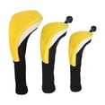 thumbnail image 4 of 3 piezas de fundas para palos de golf shamjiam resistentes al desgaste con etiqueta de número intercambiable Amarillo, 4 of 8