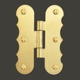 thumbnail image 2 of Renovators Supply Door Hinges Scalloped Flush Cabinet Hinges 3.5 x 3 in. Solid Brass Folding Cabinet Door H Hinges Brass Inte, 2 of 2
