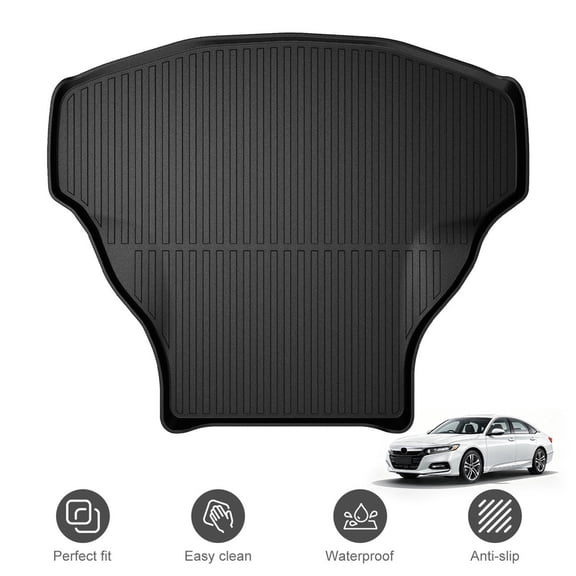 Custom Fit All‑Weather Black Cargo Liner Trunk Mat Car Protector Accessories for 2013‑2017 Honda Accord Gasoline Models