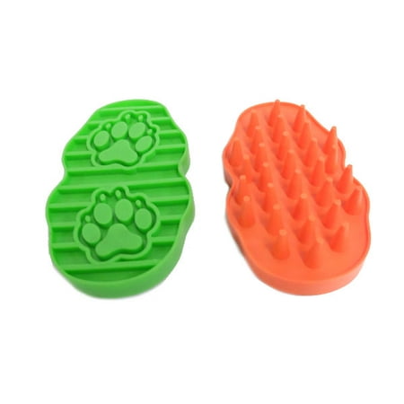 Flexible Rubber Hair Removing Massage Brush For Pets Set of