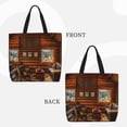 thumbnail image 2 of Fotbe Log Cabin Inside Bolsa Tote con Estampado para Mujer, Bolsos con Cremallera, Bolsa de Hombro Casual de Gran Capacidad con Bolsillos Internos, 2 of 7