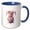 Blue/White, variant on 3drose, Gorgeous Letter T. Floral Monogram, Decorated with Rose Flowers Art, 11oz Mug