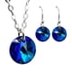 thumbnail image 1 of Juego de aretes y cadena con dije corte Xilion, plata mexicana ley .925, Azul bermuda, 1 of 5