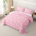 thumbnail image 3 of Erosebridal White Bow Outlines Bed Spread Queen,Ribbon Bowknot Queen Coverlet Set For Girls,3-Piece, 3 of 7