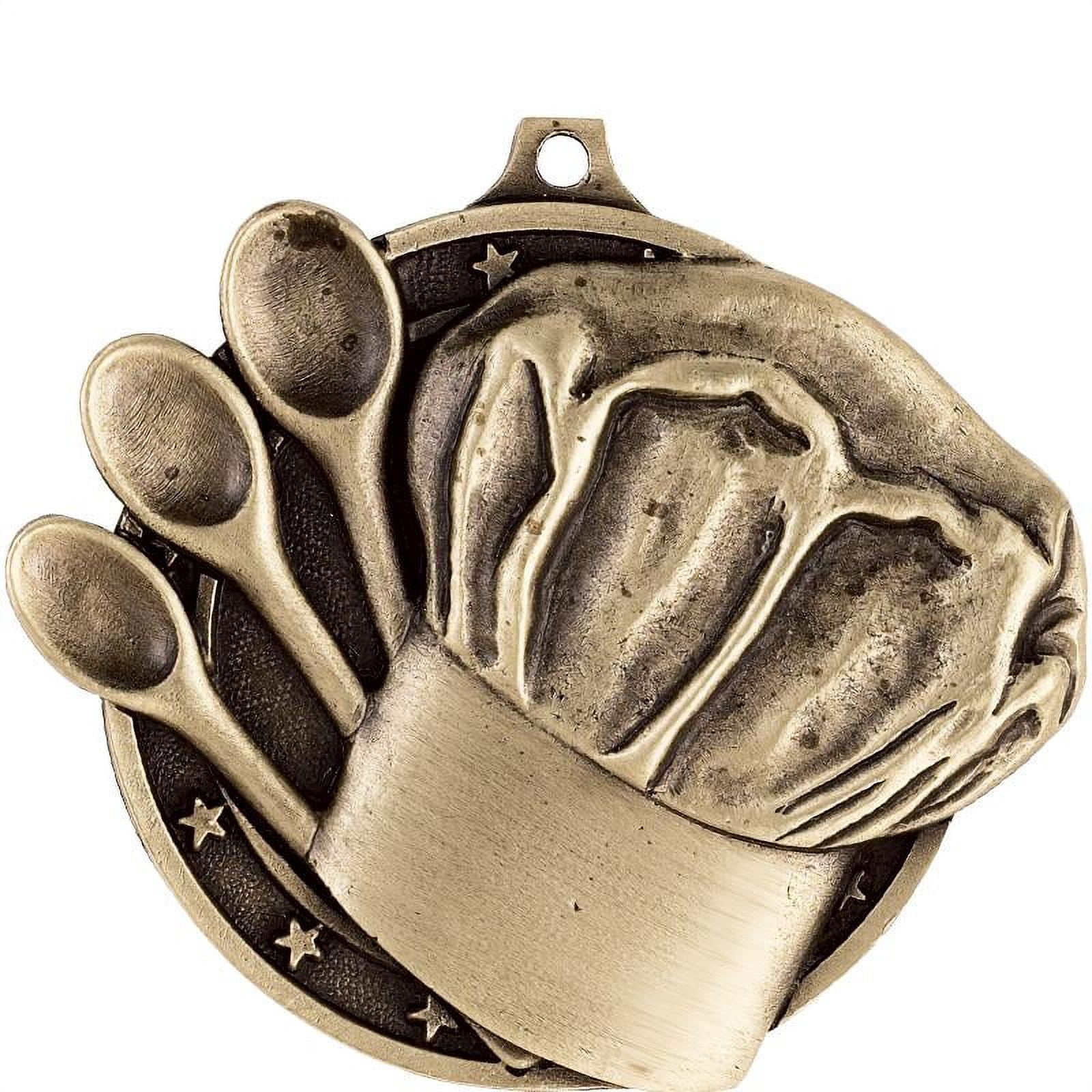 Cooking Medals, 2" Gold Diecast Cooking Medal Award 50 Pack