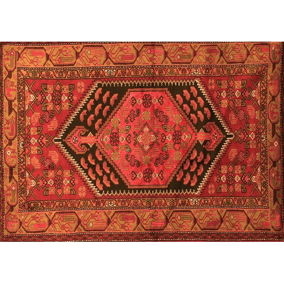 Ahgly Company Indoor Rectangle Persian Orange Traditional Area Rugs, 4' x 6'
