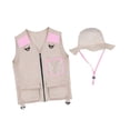 thumbnail image 2 of Chaleco explorador para niños, disfraz de camping, accesorio educativo para fotos, chaleco cargo para niños, sombrero para senderismo, niños y niñas, Rosa, 2 of 8