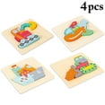 thumbnail image 2 of 4 Sets Kids DIY Puzzle Kit Educational Shape Cognition Wood Toy Learning Toy, 2 of 10