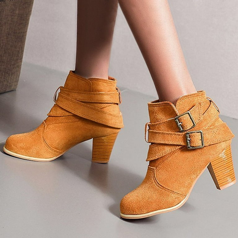 Short top tan heels