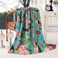 thumbnail image 2 of German Shepherd Dog and Flower Blanket,Comfortable Soft Lamb Wool Throw Blanket,All Season,Warm Lightweight Blankets for Sofa Bed Couch Living Room Chair,40"x50", 2 of 4