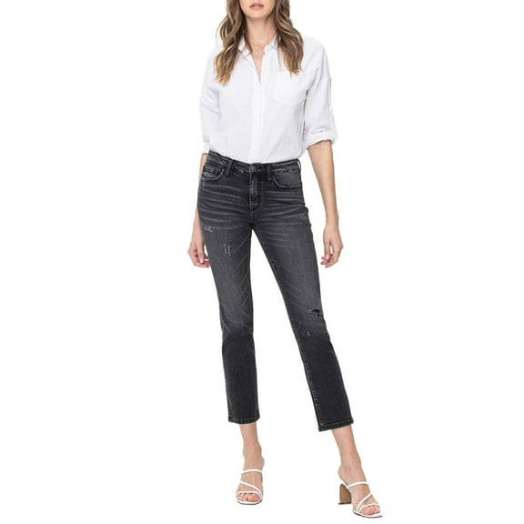 Flying Monkey - Mid Rise Cropped Slim Straight Jeans - F5236