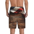 thumbnail image 4 of Lsque Rustic American Flag Wood Mens Sleep Pajama Shorts,Short Pajama Pants, Cotton Ultra-Soft Knit-XX-Large, 4 of 9