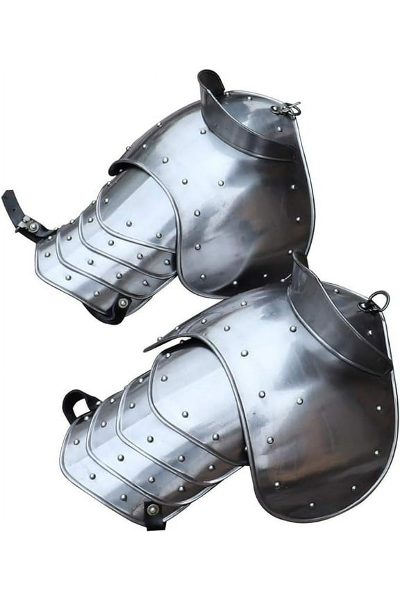 Medieval Warrior Riveted Pauldrons with Sword Breakers