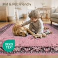 thumbnail image 4 of ODIKA Pink Print Leopard Rosette Motif Glam Spotted Border Abstract for Playroom, Bedroom, Reading Nook, Pet Friendly & Kids Safe Play, 4 of 7