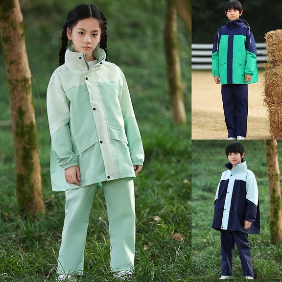 Kcolen Raincoat for Girls Full Body Girls Rain Suit Set With Adjustable for Youth Outdoor School Activities And All Weather