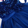 thumbnail image 4 of JerrisApparel Vestido de fiesta de tul con flores y malla de lentejuelas para niña (3T azul marino), 4 of 5