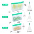 thumbnail image 5 of TETOU Stand Up Reusable Silicone Bag, Leakproof Ziplock Food Storage Bags PEVA Freezer Bags for Sandwich Snack Vegetable Meat Cheese Lunch Marinate Food Travel - 1S, 5 of 6