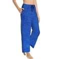 thumbnail image 2 of Naloa Blue Glitter Print Women’s Ultra-Soft Comfy Pajama Lounge Pants with Pockets & Drawstring, 2 of 8
