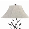 thumbnail image 4 of Metal Floor Lamp with Leaf Accent Body and Fabric Bell Shade,Black and Gray, 4 of 5