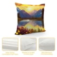 thumbnail image 4 of Creowell Mountain Range Lake Flowers Pillow Covers for Couch Sofa Indoor Outdoor Throw Pillow Cover - Short Plush 1PC 22x22in, 4 of 5
