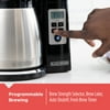 BLACK+DECKER 12-Cup Thermal Programmable Coffeemaker CM2046S, Silver/Black