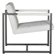 thumbnail image 3 of Studio Designs Home Camber Mid-Century Modern Accent Chair, White Leather, 3 of 6