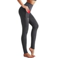 NELEUS Womens High Waist Running Workout Yoga Leggings with Pockets,Black+Gray,US Size XL