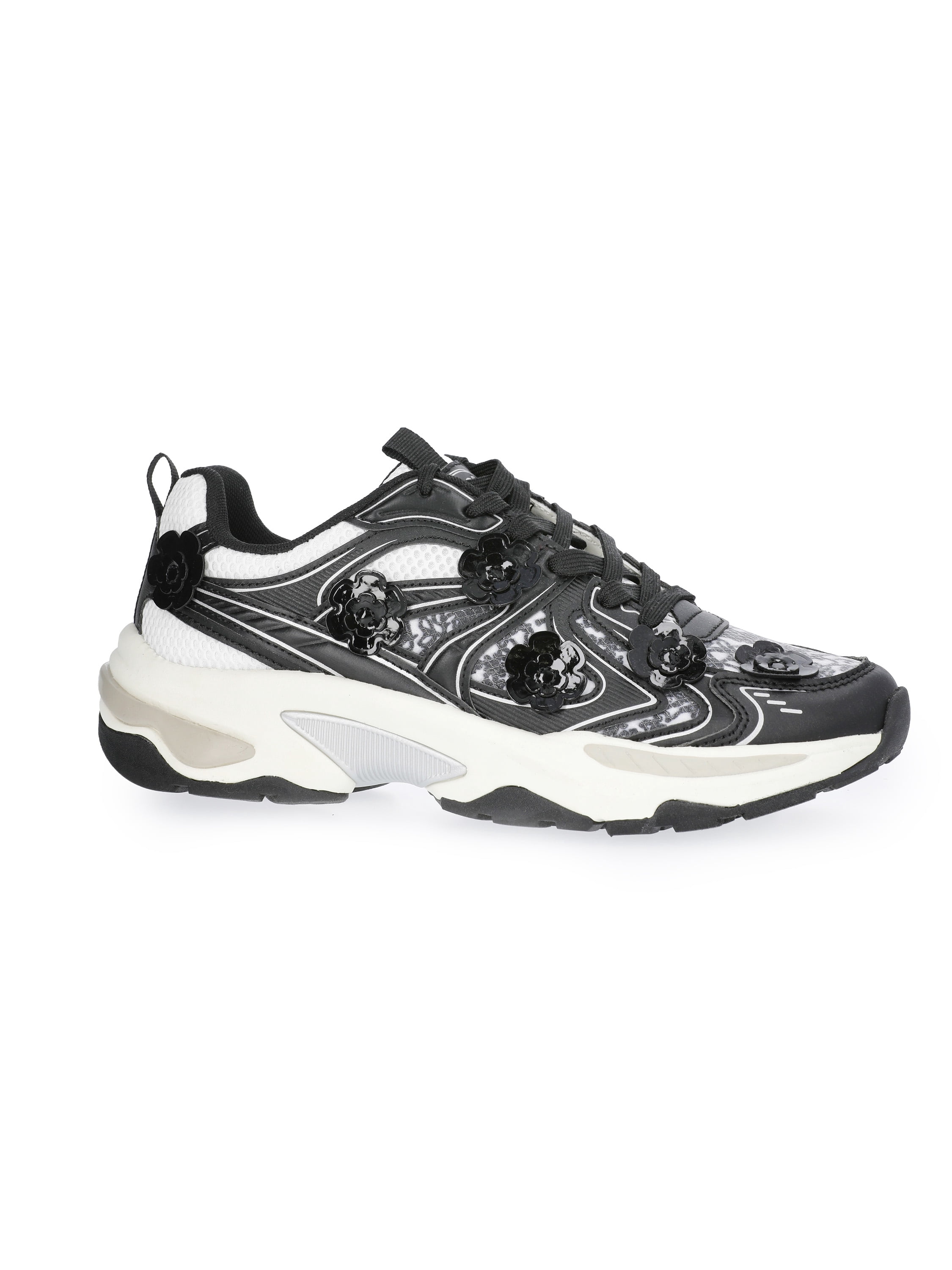 Scoop Women's Sporty Sneakers with Flower Appliques