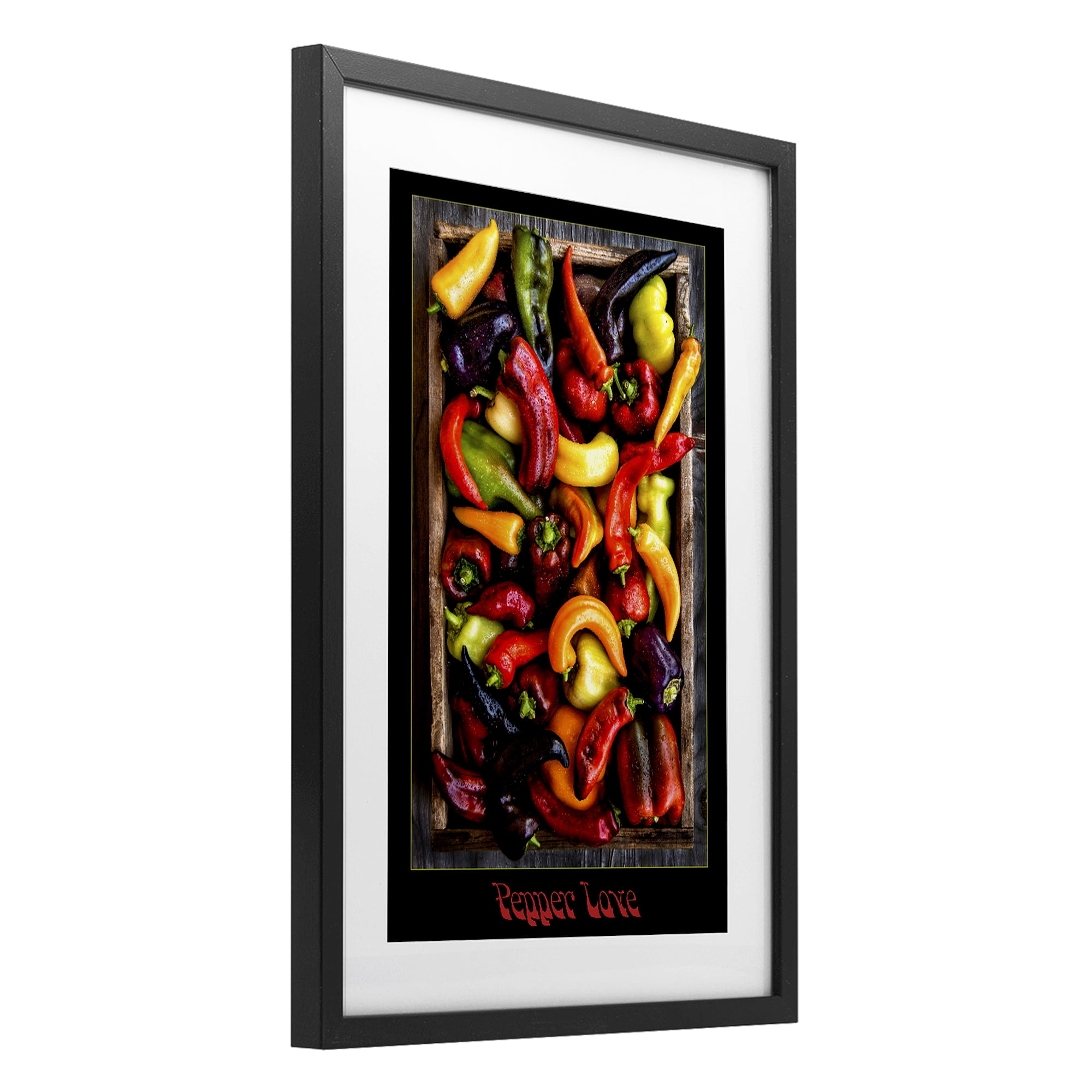Stupell Industries Pepper Love Vibrant Vegetables Black Framed Print Under Glass, design by Carl Kravats