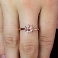 thumbnail image 5 of Beautiful Morganite Diamond Moissanite Ring Sale 6mm Round Cut 1 Carat Morganite Solitaire Engagement Ring with 18k Gold Plating, 5 of 5
