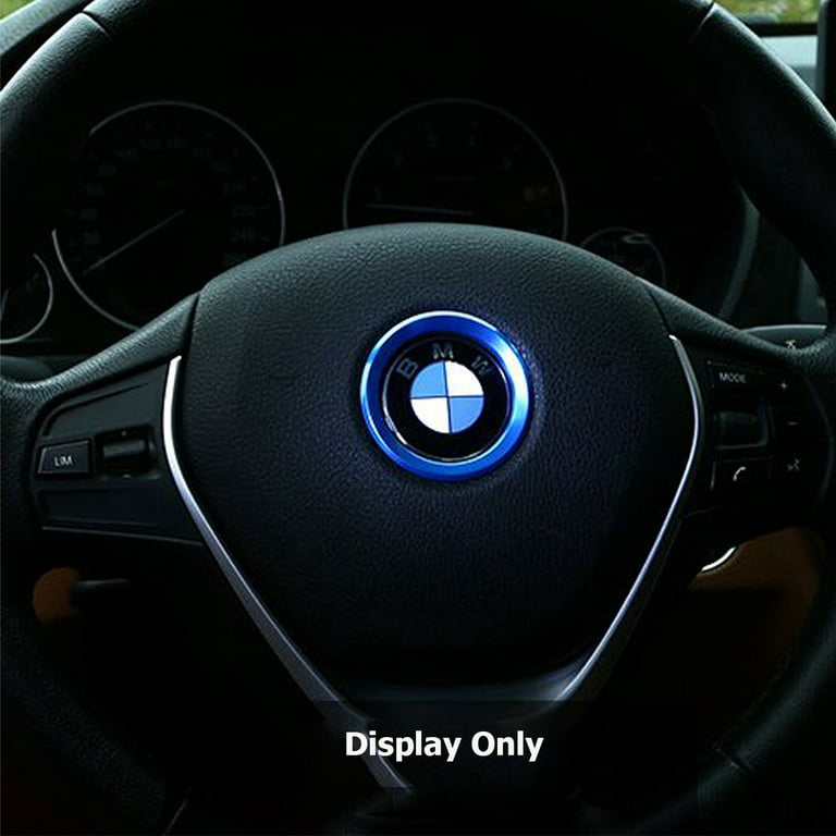 Xotic Tech 1 Set Steering Wheel Center Logo Ring Emblem Blue Trim For  2013-2015 BMW 1 3 5 Series X3 X5 X6 