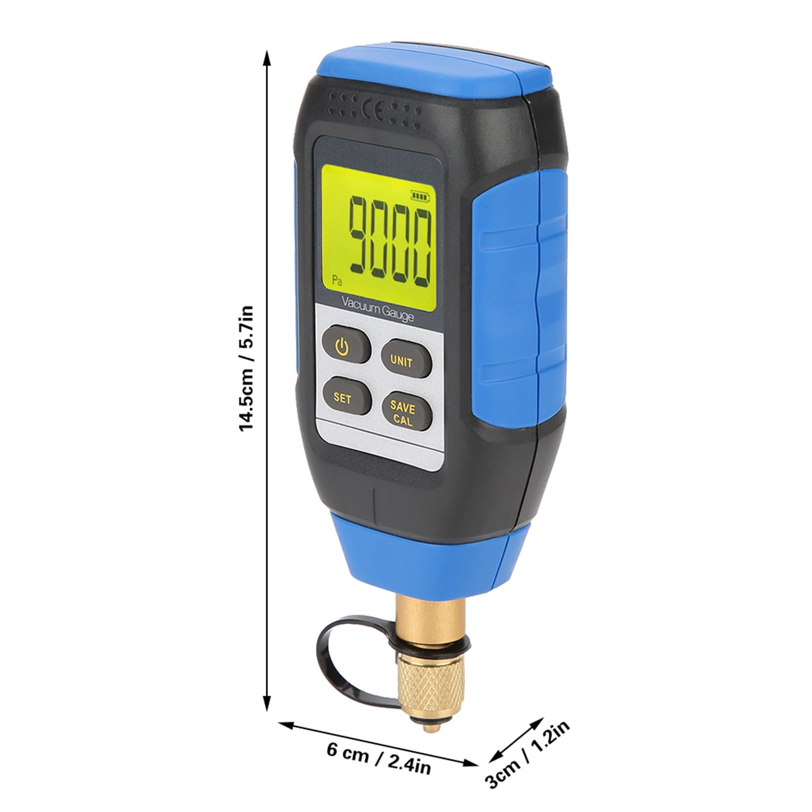 Digital Vacuum Gauge, HVAC  Gauge Vacuum Tester, 0 To 30000 Microns Range, 2 To 100Pa, 4 Units, 7/16-20UNF Interface