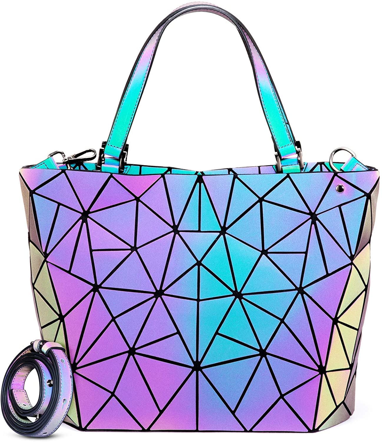 BATCAT Luminous Geometric Holographic Reflective Backpack Color Changing Bag  25 L Backpack Muticolor - Price in India | Flipkart.com
