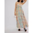 thumbnail image 4 of Brewee Women 2024 Summer Floral Print Boho Dress Spaghetti Straps Ruffle A Line Beach Long Maxi Dress, 4 of 8