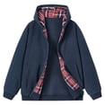 thumbnail image 1 of LOVZFMLL Jackets for Men's Warm Solid Color Zipper Pocket Long Sleeved Hooded Casual Jacket, 1 of 3