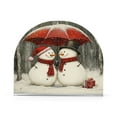 thumbnail image 2 of Qxltty Snowman Couple Acrylic Napkin Holder Set of 1 Transparent Dining Table Kitchen Cafeteria Home Decor 4.1x4.9x1.97in, 2 of 9