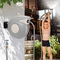 thumbnail image 3 of GFDYREE Retractable Hose Reel, 65.6 FT+6.6 FT 5/8" Garden Hose Reel with 9 Pattern Nozzle, Heavy Duty Any Length Lock Slow Return System Auto Rewind, Wall Mounted 180 Degree Pivot Swivel Bra, 3 of 7